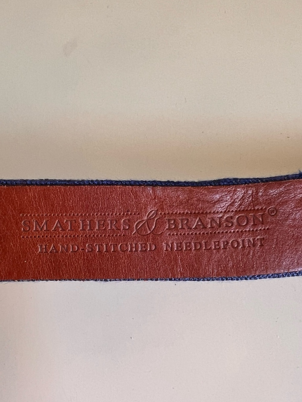 Smathers & Branson Navy Needlepoint Belt with American Flag and Golf Motif - Picture 5 of 7